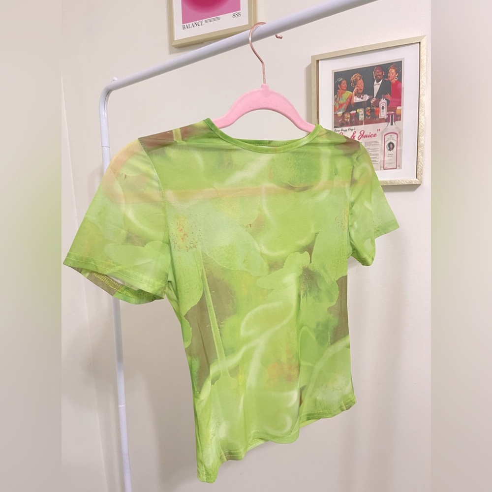 Mesh Floral Crop Top